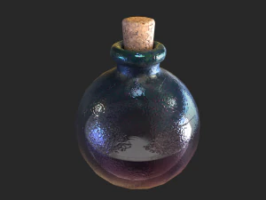 Healing Potion Magic Elixir Bottle of Liquid 3D Model