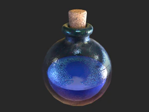 Healing Potion Magic Elixir Bottle of Liquid 3D Model