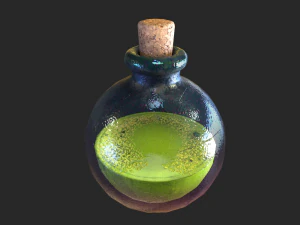 Healing Potion Magic Elixir Bottle of Liquid 3D Model