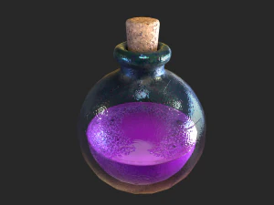 Healing Potion Magic Elixir Bottle of Liquid 3D Model