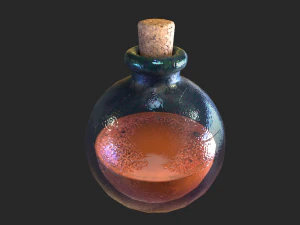 Healing Potion Magic Elixir Bottle of Liquid 3D Model