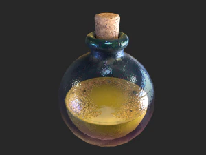 Healing Potion Magic Elixir Bottle of Liquid 3D Model