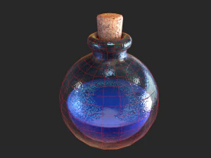 Healing Potion Magic Elixir Bottle of Liquid 3D Model