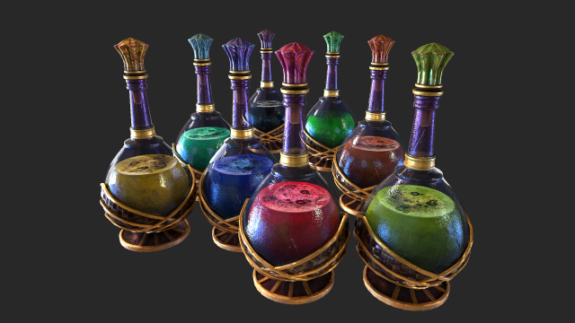 potion in a bottle Modèle 3D .c4d .max .obj .3ds .fbx .stl .blend 