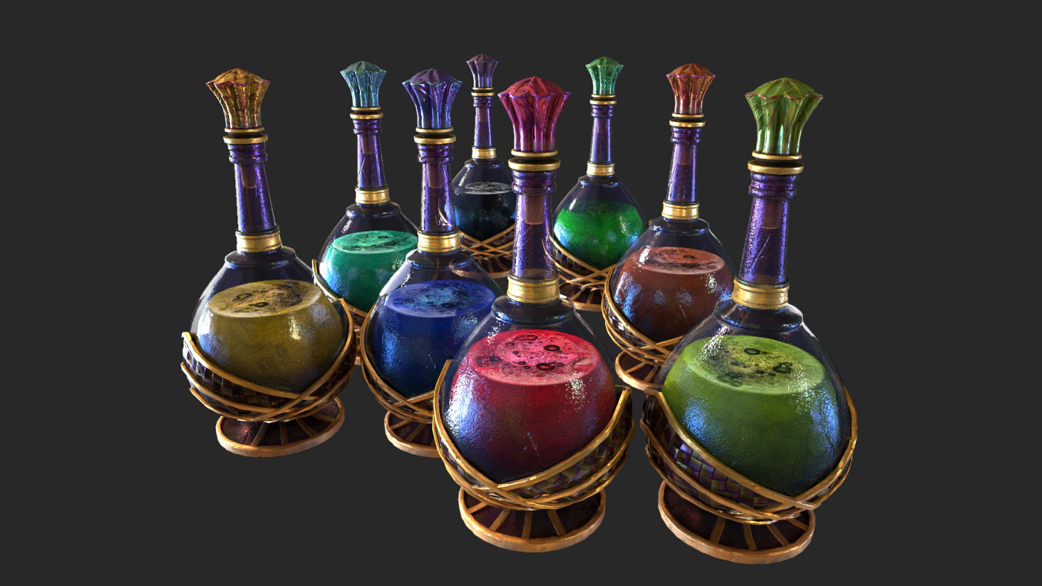 potion in a bottle 3D Model .c4d .max .obj .3ds .fbx .stl .blend
