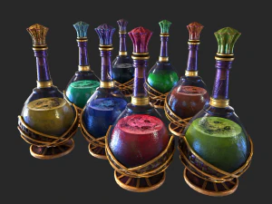 병 속의 물약 3D 모델