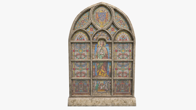 stained glass window 3D मॉडल .c4d .max .obj .3ds .fbx .stl .blend 