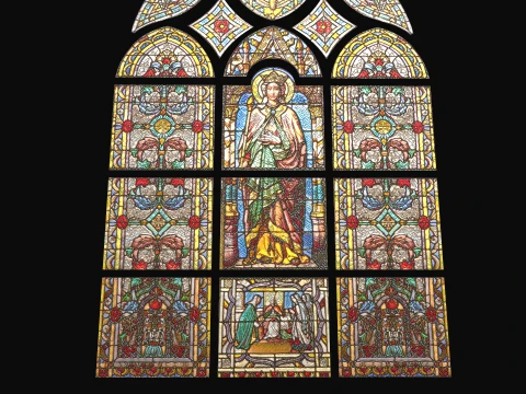 Stained Glass Window Church Medieval Temple 3D Model