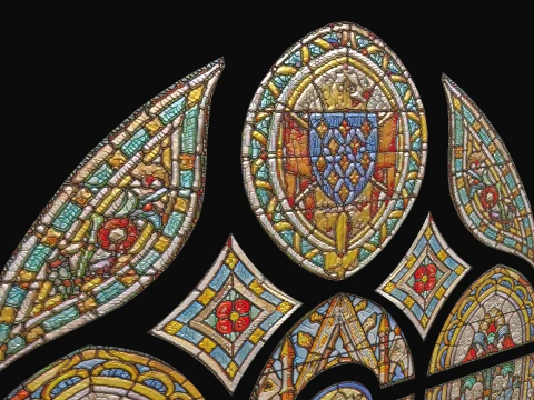 Stained Glass Window Church Medieval Temple 3D Model