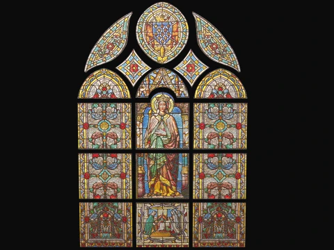 Stained Glass Window Church Medieval Temple 3D Model