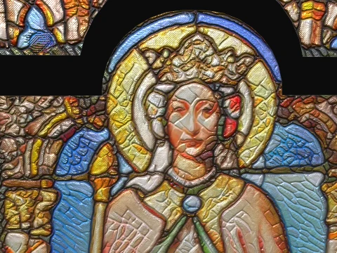 Stained Glass Window Church Medieval Temple 3D Model
