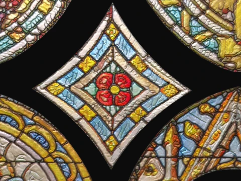 Stained Glass Window Church Medieval Temple 3D Model