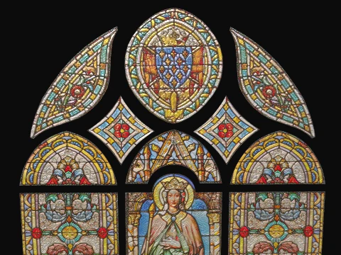 Stained Glass Window Church Medieval Temple 3D Model