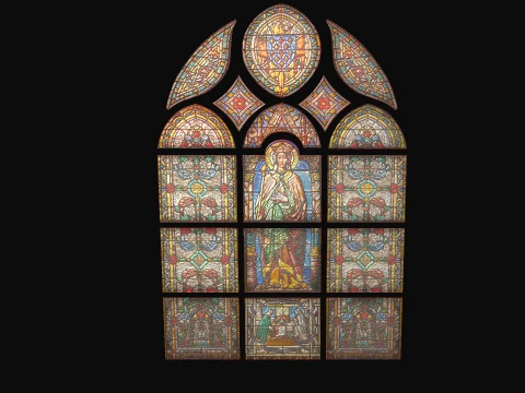 Stained Glass Window Church Medieval Temple 3D Model