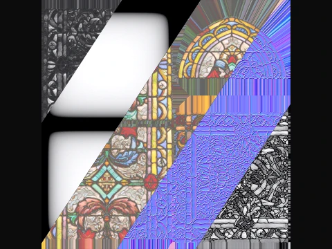 Stained Glass Window Church Medieval Temple 3D Model