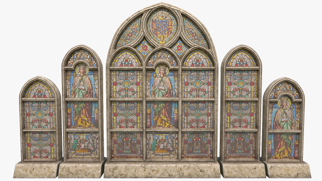 stained glass window pack Model 3D .c4d .max .obj .3ds .fbx .stl .blend 
