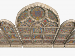 stained glass window pack Model 3D