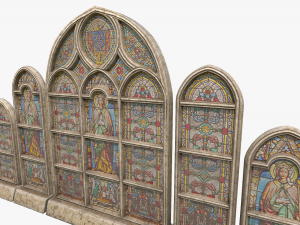 stained glass window pack Model 3D