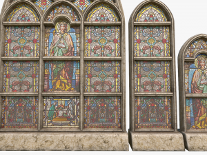 stained glass window pack Model 3D