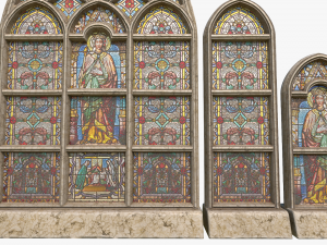 stained glass window pack Model 3D