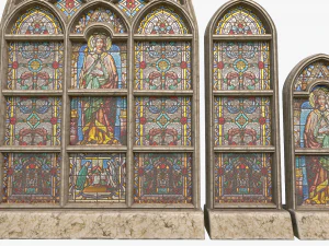 stained glass window pack 3D Model