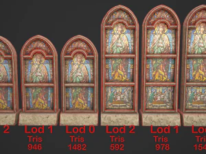 stained glass window pack 3D Model
