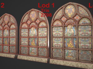 stained glass window pack Model 3D