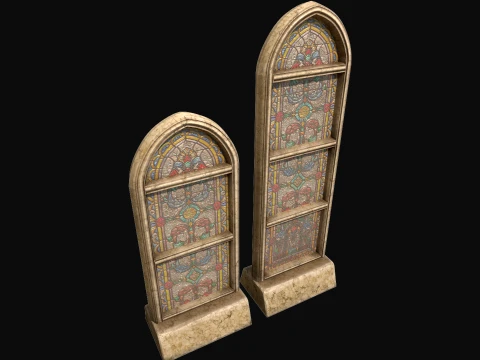 Stained Glass Church Window Medieval Gothic Mosaic 3D Model