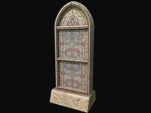 Stained Glass Church Window Medieval Gothic Mosaic 3D Model