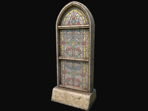Stained Glass Church Window Medieval Gothic Mosaic 3D Model