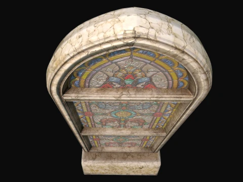 Stained Glass Church Window Medieval Gothic Mosaic 3D Model