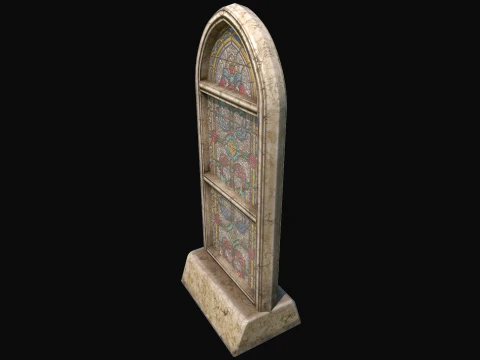 Stained Glass Church Window Medieval Gothic Mosaic 3D Model