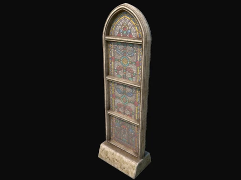 Stained Glass Church Window Medieval Gothic Mosaic 3D Model