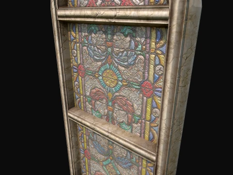 Stained Glass Church Window Medieval Gothic Mosaic 3D Model