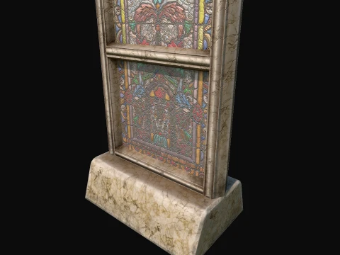 Stained Glass Church Window Medieval Gothic Mosaic 3D Model