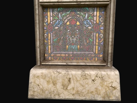 Stained Glass Church Window Medieval Gothic Mosaic 3D Model