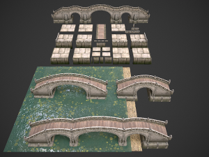 bridges and modular embankment pack Model 3D