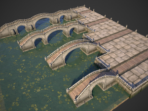 bridges and modular embankment pack Model 3D