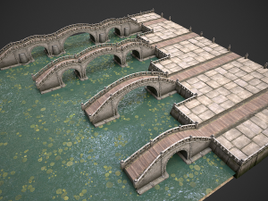 bridges and modular embankment pack Model 3D