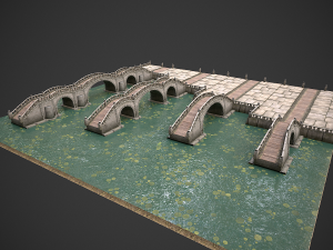 bridges and modular embankment pack Model 3D
