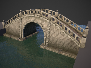 japanese medieval bridge 3D 모델
