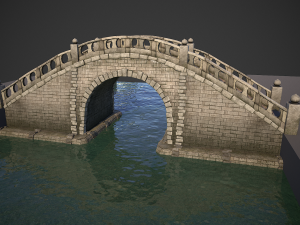 japanese medieval bridge Modèle 3D