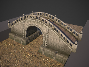 japanese medieval bridge Modèle 3D