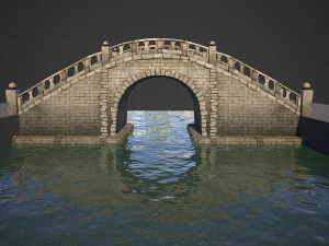 japanese medieval bridge 3D Model