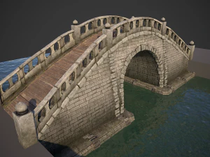 japanese medieval bridge 3D Model