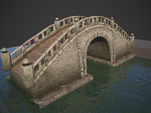 japanese medieval bridge Modèle 3D