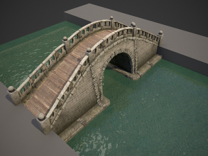 japanese medieval bridge Modèle 3D