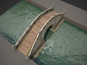 japanese medieval bridge Modèle 3D
