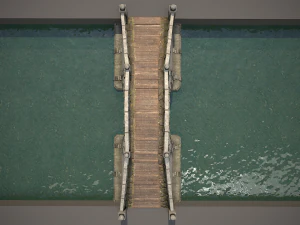 japanese medieval bridge 3D Model