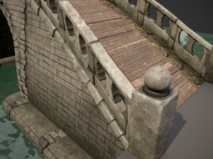 japanese medieval bridge Modèle 3D